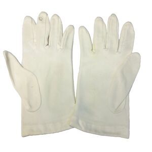 #4867 Vintage Womens Ladies Nylon tea gloves white size M